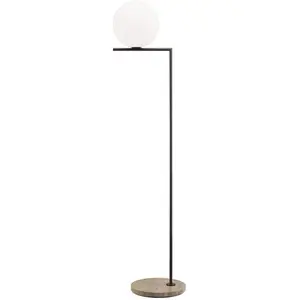 FLOS lampadaire d'extérieur IC F2 OUTDOOR (Marron foncé, travertin imp...