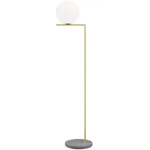 FLOS lampadaire d'extérieur IC F2 OUTDOOR (Laiton, gris lave - Verre s...