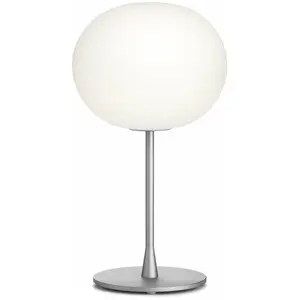 Comparateur de prix : Lampe de table design en verre opalin et acier argenté Glo-Ball - Flos