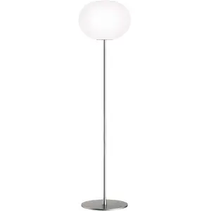 FLOS lampadaire GLO-BALL (H 185 cm, base argent - verre et métal) pas cher