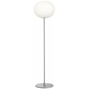 FLOS lampadaire GLO-BALL (H 175 cm, base argent - verre et métal)