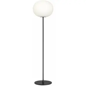 FLOS lampadaire GLO-BALL (H 175 cm, base noir opaque - verre et métal)