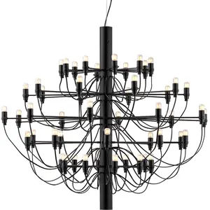 FLOS lampe à suspension 2097/50 (Noir avec ampoules givré - Acier)Vendu parmyareadesign