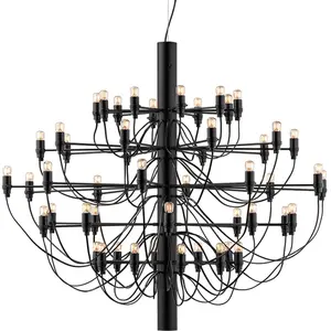 FLOS lampe à suspension 2097/50 (Noir avec ampoules claires - Acier)Vendu parmyareadesign