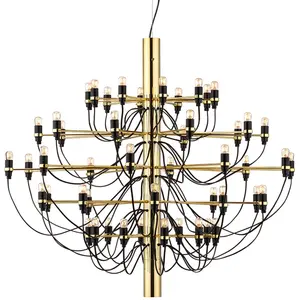 FLOS lampe à suspension 2097/50 (Laiton avec ampoules claires - Acier)Vendu parmyareadesign