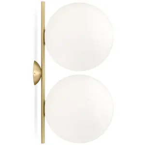 Comparateur de prix : Flos IC-Applique murale/Plafonnier 2 lumières Métal/Verre H42cm