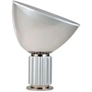 Petite lampe de table design en métal argenté Taccia - Flos pas cher