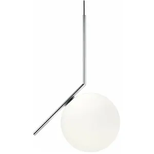 FLOS lampe à suspension IC S2 (Acier chromé - Verre soufflé et métal)