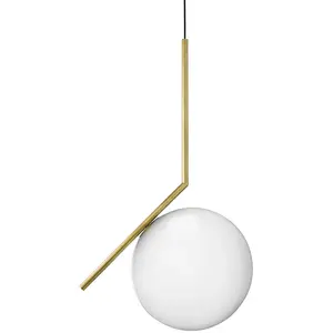 Suspension design en laiton satiné 340 cm IC - Flos pas cher