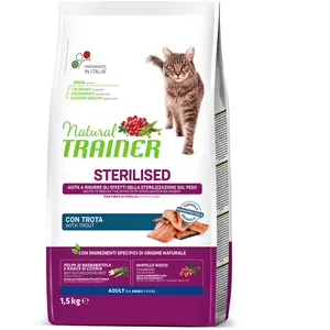 Natural Trainer Sterilised truite pour chat - 1,5 kg pas cher