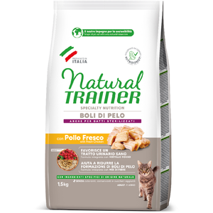 Natural Trainer Hairball poulet pour chat - 1,5 kg pas cher