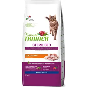 10 kg Natural Trainer Sterilised White Meat nourriture pour chat dryVendu parzooplus