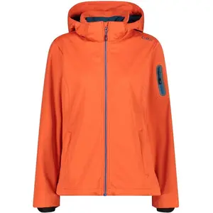 CMP - Veste softshell légère pour femme avec capuche amovible, Campari, S pas cher