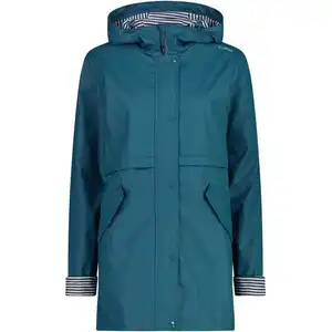 Cmp Veste imperméable longue à capuche femme bleu 3XL pas cher