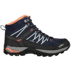 CMP Femme Rigel Mid WMN Trekking Shoe WP Chaussures de randonnée, Bleu foncé-Vert-Rose pêche (B.Blue-Giada-Peach), 43 EU pas cher