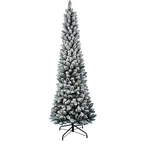 Megashopitalia Arbre de Noël Slim pin enneigé 210 cm super épais réaliste ouverture parapluie diamètre 76 cm (neigé) pas cher