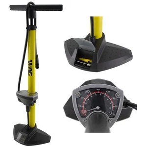 Wag Pompe à pied en acier avec manomètre - Hauteur 620mm, pression max 160 psiVendu parbikeinn