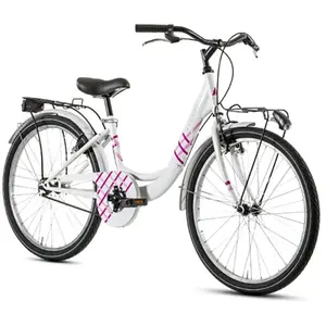 Myland Vélo Vicolo 24.1 Blanc-Fuchsia 24' 1V avec Cadre en Acier et Freins V-BrakeVendu parbikeinn
