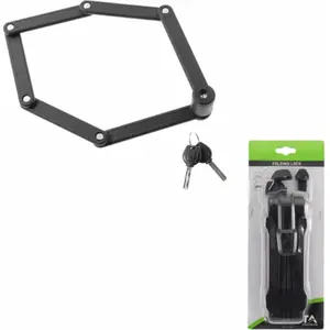 Wag Cadenas pliable noire 840mm avec clé et support pour vélo pas cher