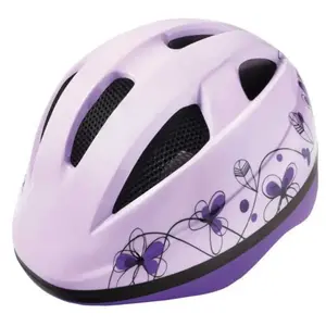 Bta Casque Fille Fleurs Violettes 52-56 cm, Certifié EN1078, Léger et Sûr pas cher