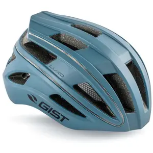 Casque urbain Gist Luxo éclairage 360° bleu mat- 56-62 cm pas cher