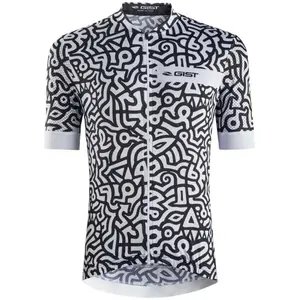 Maillot route manches courtes Gist Paint noir/blanc- L pas cher