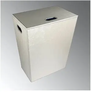 KOH-I-NOOR Panier à linge Ecopelle en cuir synthéthique avec sac 48x30xh61cm - blanc perle pas cher