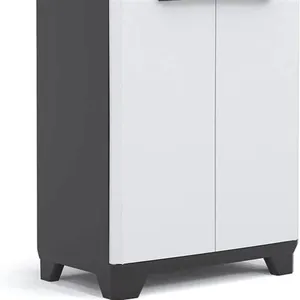 Comparateur de prix : KIS Armoire de rangement basse Linear - 68 x 39 x 90 cm - Noir et gris