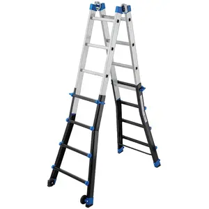 Comparateur de prix : Echelle pliable multifonction télescopique 4x4 échelons 4m96 Hailo ProfiLine