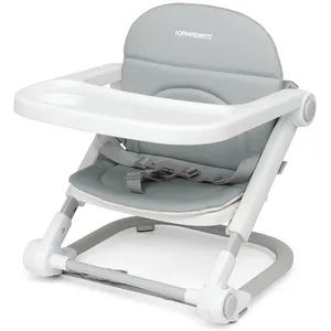 Foppapedretti Siège élévateur Lift, enfants de 6 mois à 3 ans (jusqu'à 15 kg), plateau amovible, fermé et transportable, sac inclus, rembourrage amovible et lavable, 3 hauteurs, gris pas cher