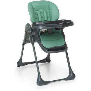 Foppapedretti Chaise haute Gourmand, enfant de 6 mois à 3 ans (jusqu'à 15 Kg), légère et compacte, rembourrage amovible et lavable, pliable multiposition, panier porte-objets, vert pas cher