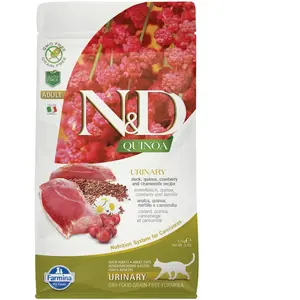 Comparateur de prix : N&D Quinoa Cat Urinary, Duck & Cranberry Adult 1,5 KG