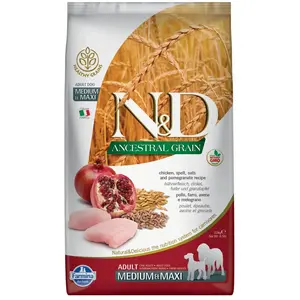 Farmina Nourriture Pour Chiens Adultes Au Poulet Grenade Et Céréales Anciennes 12kgVendu parzooplus