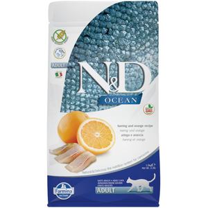Comparateur de prix : 1,5kg Farmina N&D Ocean Grain Free nourriture pour chat sèche