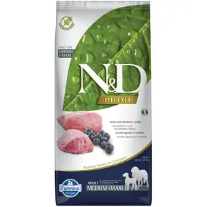 12kg Farmina N&D Adult Medium & Maxi agneau, myrtilles - Croquettes pour chienVendu parzooplus