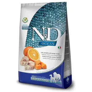 N&D Ocean Dog Codfish, Pumpkin and Orange Adult Medium & Maxi 12KGVendu parzooplus