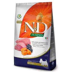 Comparateur de prix : N&d gf citrouille chien agneau&blueberry adulte mini 7kg - Farmina