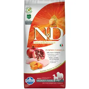 Farmina N&D GF POTIRON Poulet & Grenade Adulte Medium&Maxi KG.12Vendu parzooplus