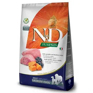 Comparateur de prix : N&D Pumpkin Dog Lamb & Blueberry Adult Medium & Maxi 12 KG