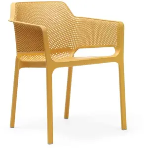 NARDI set de 4 chaises avec accoudoirs pour extérieur NET (Blanc - Polypropylène PRV) pas cher