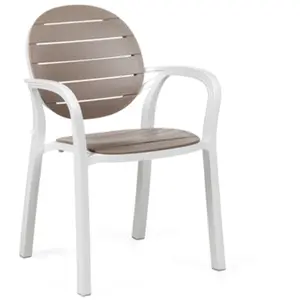 NARDI set de 2 fauteuils PALMA pour extérieur GARDEN COLLECTION (Blanc / Tourterelle - Polypropylène) pas cher