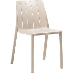 NARDI - Chaise empilable Tiberina - Beige - Résine de fibre de verre -... pas cher