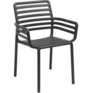 NARDI set de 2 fauteuils pour extérieur DOGA ARMCHAIR (Anthracite - Polypropylène PRV) pas cher