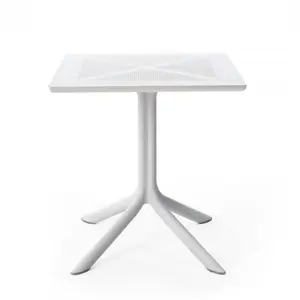 Nardi Table Carré Pour L'extérieur Clipx 70 (Blanc - Fibre De Verre Po...
