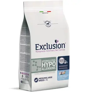 12kg Exclusion Diet hypoallergénique moyen/large poisson & amidon de maïs nourriture pour chien secVendu parzooplus