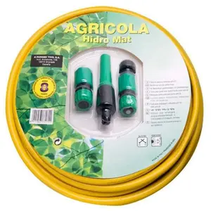 SATURNIA Tuyau Hydro Mat Jaune 15 mm. - Rouleau 5/8' 25 mètres avec accessoires pas cher
