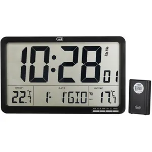 Comparateur de prix : HORLOGE MURALE NUMÉRIQUE RADIO PILOTÉE AVEC CAPTEUR EXTERNE TREVI OM 3560 RC