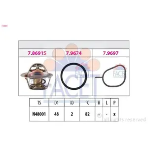 FACET Thermostat d'eau pour VOLVO: V50, S40, C30 & FORD: Ecosport, Ka (Ref: 7.8691) pas cher