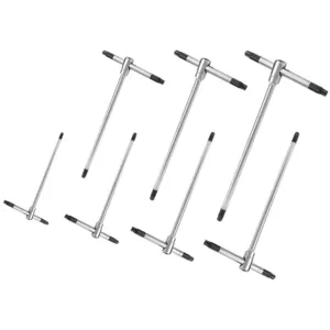 7 pièces clés en t mâles torx T8-T9-T10-T15-T20-T25-T3 Fervi 0405 pas cher