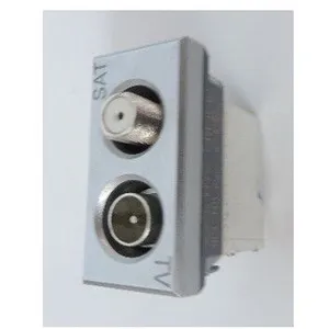 BTICINO Prise TV-SAT aluminium 1 module sortie TV mâle ø9.52mm + SAT "F" AXOLU... pas cher